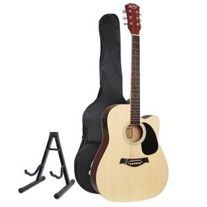 41in Electric Acoustic Guitar Alpha Equaliser Electric w/ Stand Wood