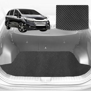 6D Diamond Car Boot Mat for Honda Odyssey Luxury 7 Seater (ViL)2014-2020-Cargo Mat-Black-Outback GT