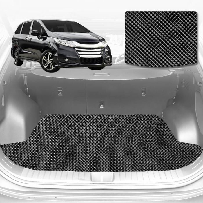 6D Diamond Car Boot Mat for Honda Odyssey Luxury 7 Seater (ViL)2014-2020-Cargo Mat-Black-Outback GT