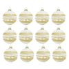 12x LVD Glass Bauble Gold Stripe Seasonal Christmas Decoration Hanging Decor
