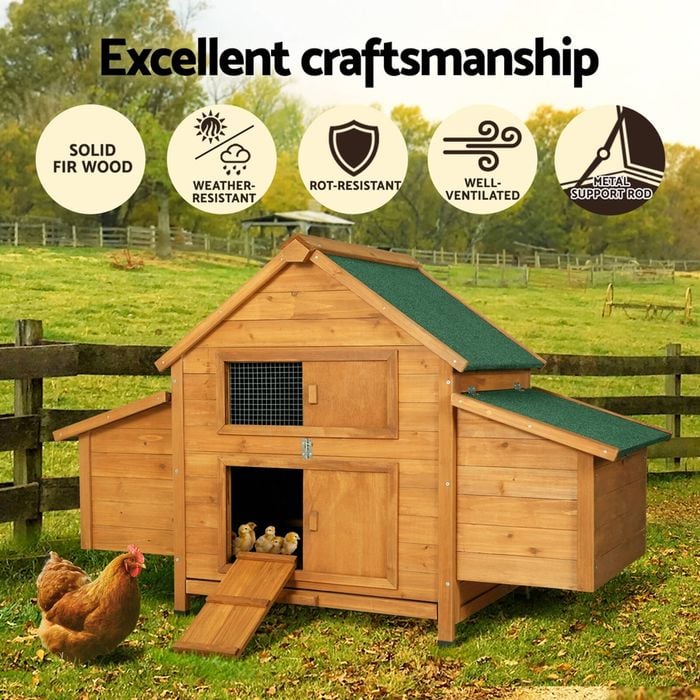 Chicken Coop Rabbit Hutch 150cm x 68cm x 96cm Large House