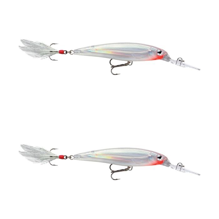 2x Rapala 10cm X Rap Deep Diving Jerkbait Fishing Lures - Glass Ghost
