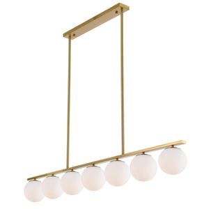 Telbix Marsten Contemporary Pendant Hanging Lamp Light Metal Glass Antique Gold Opal Matt