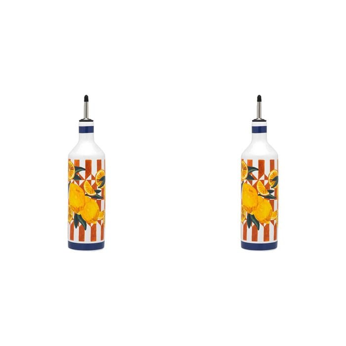 2PK Porto Valentina Porcelain Oil Bottle Pourer Container 750ml
