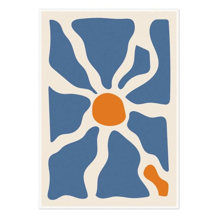 Galrie Stunning Bold Abstract Sun and Waves Art Print for Modern Interiors for Home, Poster Only, A0 84 x 119cm (33 X 47inch)