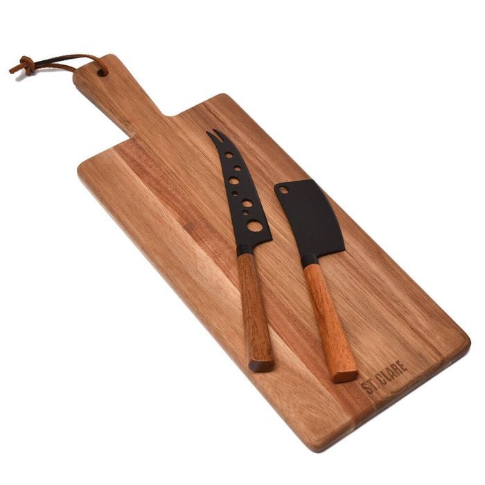 3pc St. Claire Cheese Board Set Food Preparation Wooden Kitchen Utensils