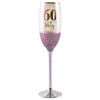 Purple Glitterati 60th Champagne Stemmed Drinking Glass 150ml