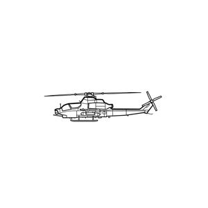 Ignite Laser AH-1Z Viper - Advanced Attack Helicopter Silhouette Metal Wall Art Rustic Metal 23.6 inch - 60 cm