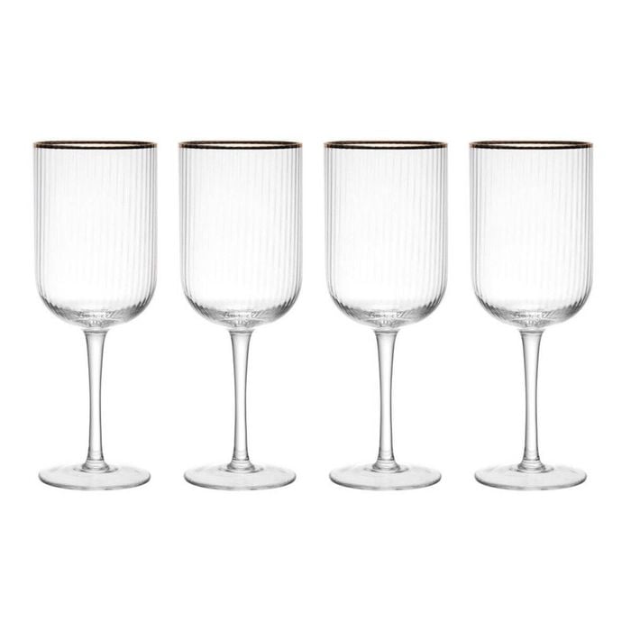4pc Mikasa Sorrento Crystal White Wine Glass Set 400ml