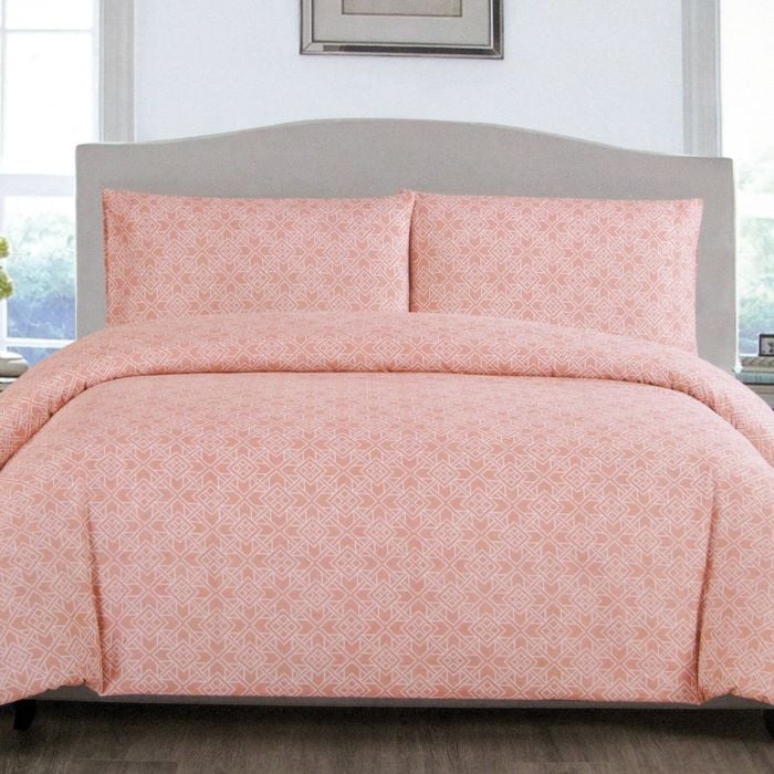 Artex Peach Nzeppel Quilt Cover Set Single