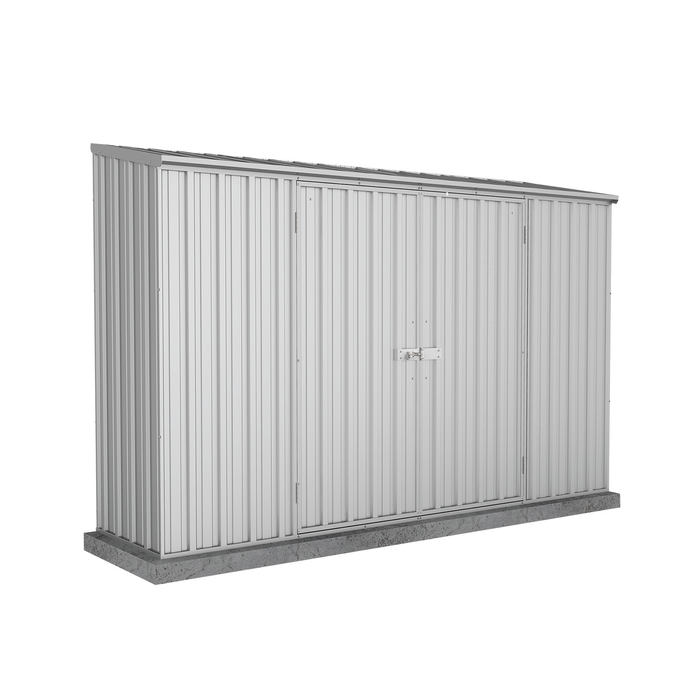 Absco Sheds 3.0 x 0.78 x 1.95m Zincalume Double Door Space Saver Garden Shed