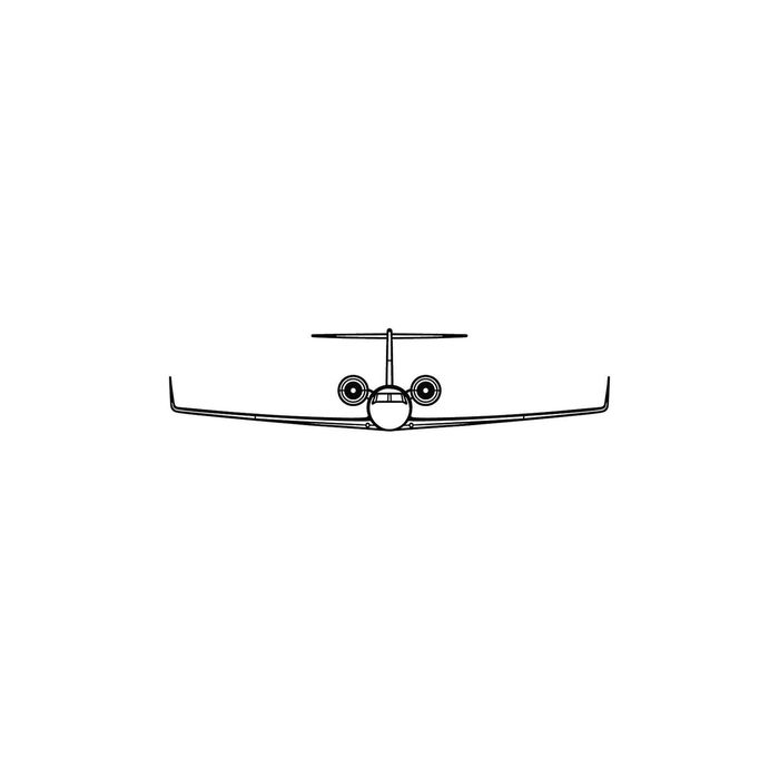 Ignite Laser Gulfstream G550 - Long-Range Business Jet Silhouette Metal Wall Art Rustic Metal 15.7 inch - 40 cm
