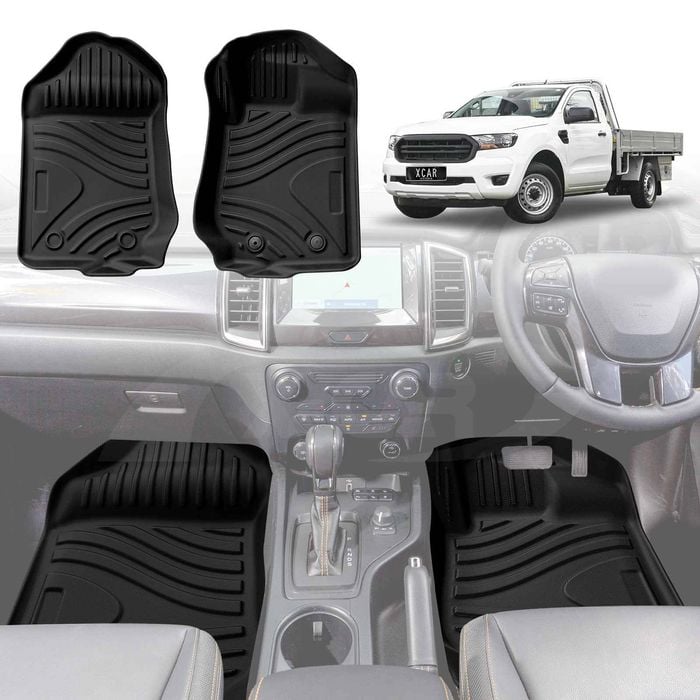 3D Floor Mats for Ford Ranger PX PX2 PX3 Single Cab 2011-2022 Heavy Duty All Weather Mats Set