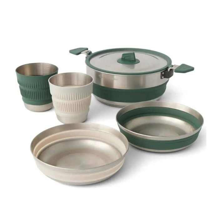 Sea To Summit Detour Stainless Steel Collapsible 2 Person One 3l Pot Cook Set (5