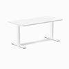 Desky Fixed Height White Scalloped Melamine Desk 150x75cm White Leg