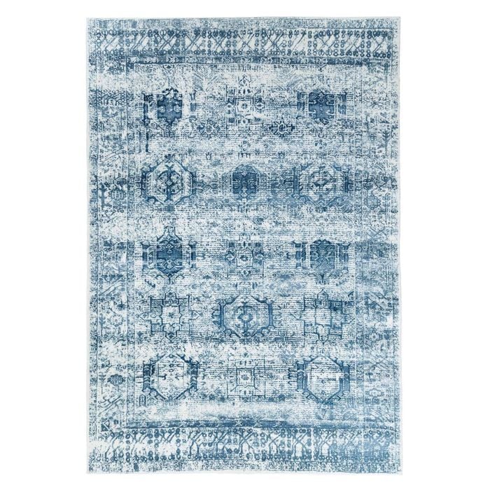 Loopsie-230cm X 160cm-koni Blue Tribal Washable Rug