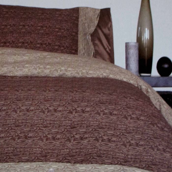 Essentially Home Living Moray Chocolate Quilt Cover Set Double