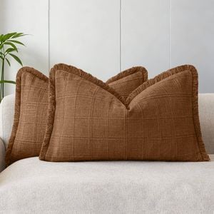 Gioia Casa 2-Pack Linen Look Cushion Covers 30cm x 50cm - Cinnamon