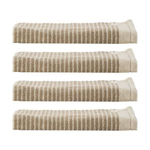 4PK Linen House 630GSM Inverloch Mushroom Brown Cotton Hand Towel 40x60cm