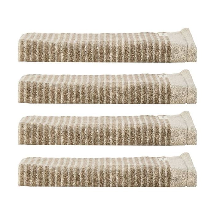4PK Linen House 630GSM Inverloch Mushroom Brown Cotton Hand Towel 40x60cm