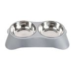 Happy Tails Twin Pet Bowl With Steel Inserts