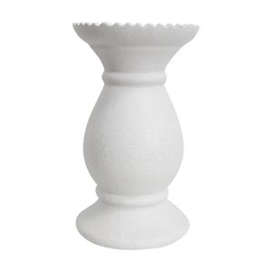 Stoneware Ceramic Lopez 22.5cm Pillar Candle Holder Decor Medium Rustic White