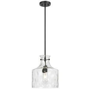 Telbix Perron Modern Pendant Hanging Lamp Light Metal Glass Black Matte