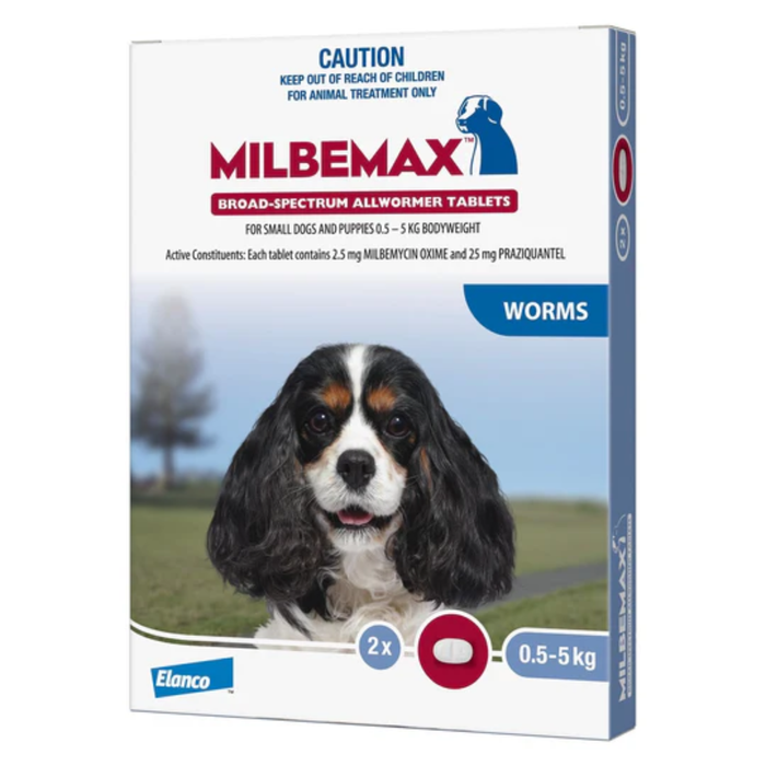 Milbemax Wormer For Small Dogs (0-5kg) - 2 Pack
