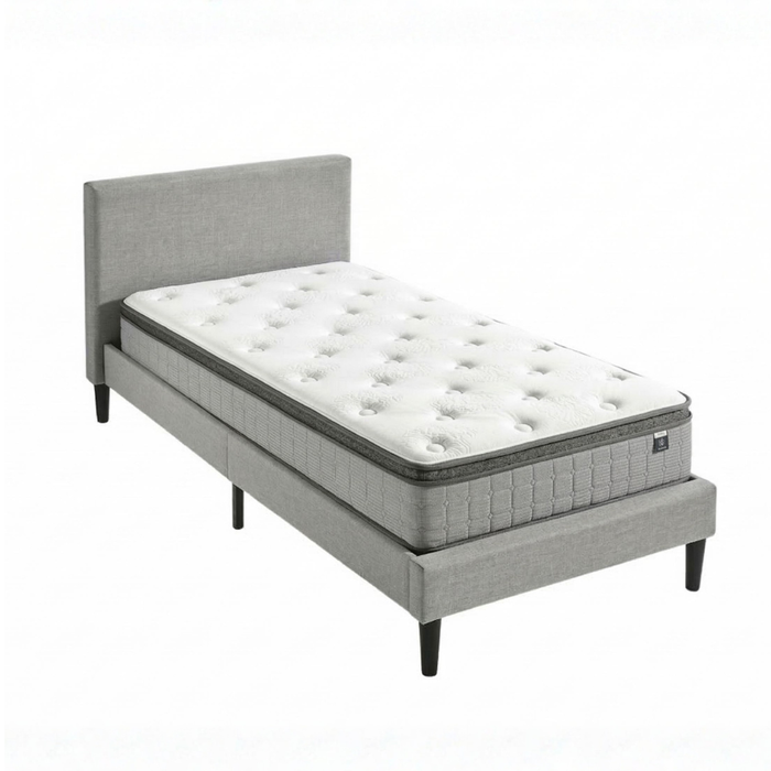 Zinus Single Package Set - Fabric Bed Frame & 30cm Euro Pocket Spring Mattress Set