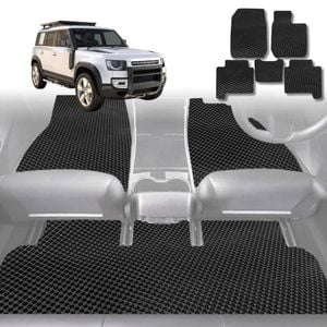 6D Diamond Car Floor Mats for Land Rover Defender 110 2020-Current-Full Set-Black-Outback GT