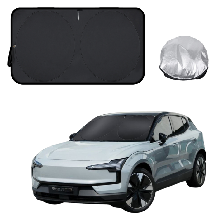 Front Windscreen Sun Shade for Volvo EX30 2023 - 2024 (TMP) Twin Motor Performance - Standard 150 x 85 cm - Black
