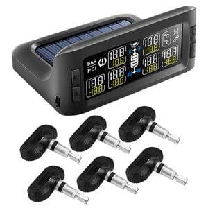Elinz Solar Powered Tyre Pressure Monitoring System Trailer Caravan TPMS 6 Internal Sensors