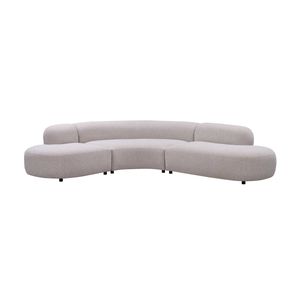 Montana 3 Seater Curved Fabric Sofa Champagne Beige