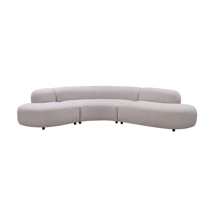 Montana 3 Seater Curved Fabric Sofa Champagne Beige