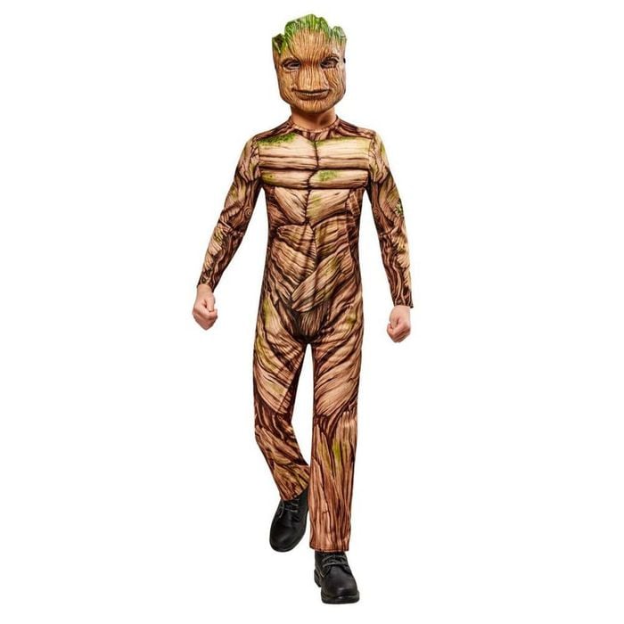 Groot Deluxe Kids Halloween Costume from Guardians of the Galaxy 3 with Jumpsuit and Mask, 9-10-YRS