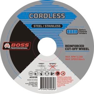 DTA Boss 115mm Cordless Steel And Stainless Steel Abrasive Cut Off Wheel