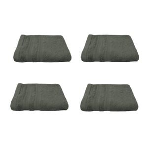 Set of 4 100% Cotton Face Washers Indulgence 33 x 33cm Granite
