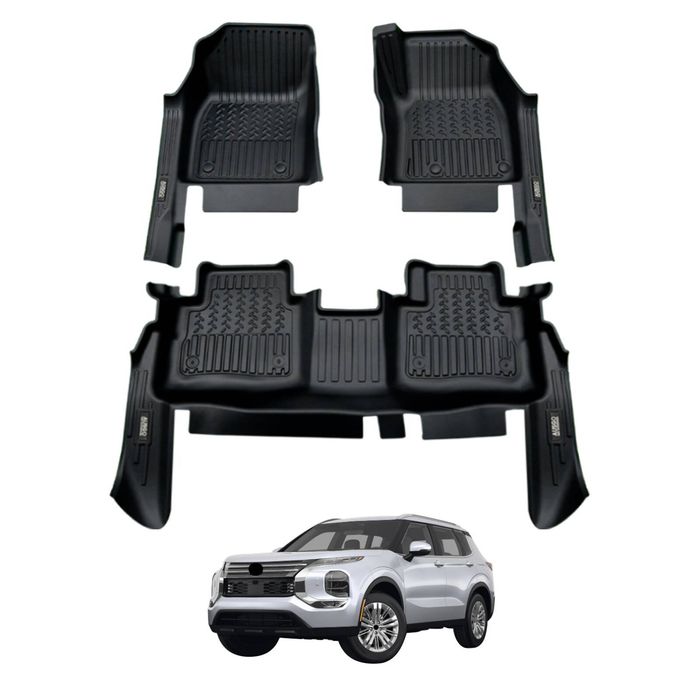 AUSGO Car Floor Mats for Mitsubishi Outlander 7-Seat Petrol 2021-Onwards All-Weather Floor Liners