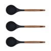 3PK Bialetti St. Clare Silicone Ladle Cooking Utensil w/Acacia Handle 31cm Black
