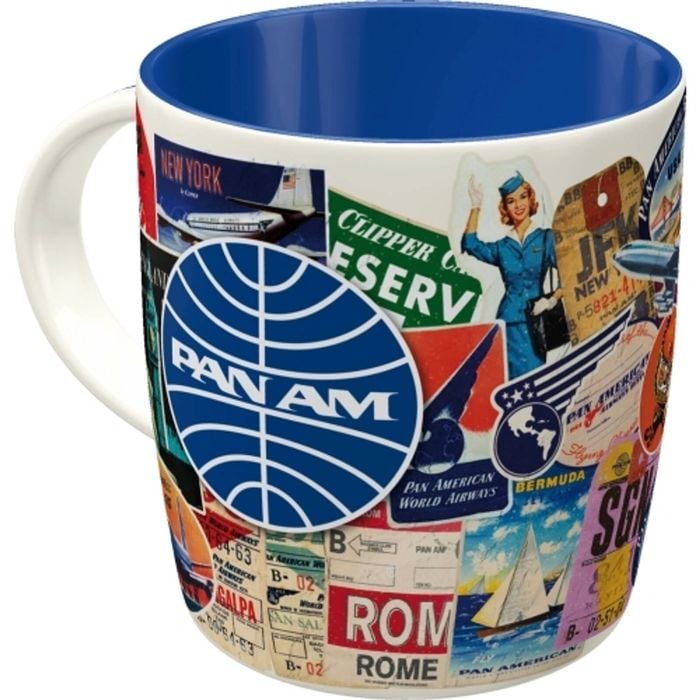 Nostalgic Art Ceramic 330ml Mug Coffee/Water Cup w/ Handle Pan Am Travel Collage