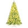 Costway 2.25M Pre-Lit Xmas Christmas Tree w/550 Warm White LED Light Fruit Green