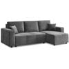 Sarantino Caliana Reversible L Shape Sofa Bed With Storage & Backrest - Grey