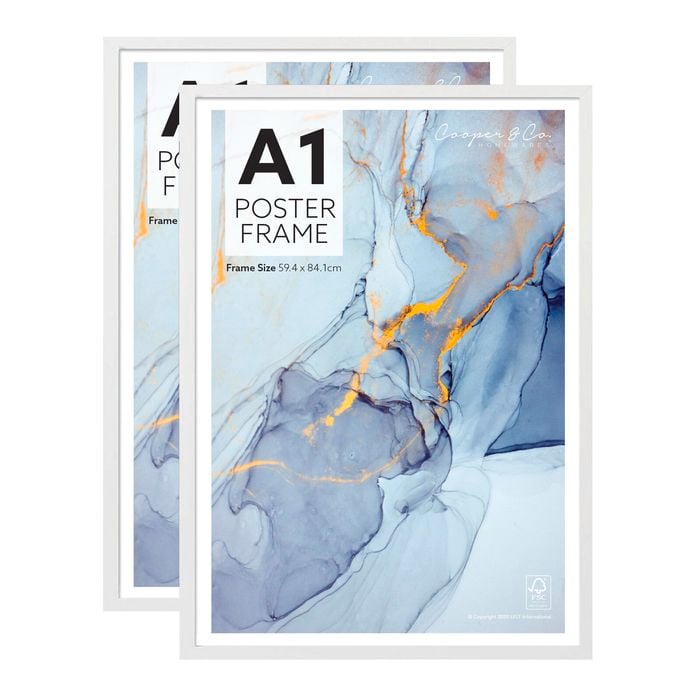 Cooper & Co. Set of 2 A1 White Poster Photo Frames