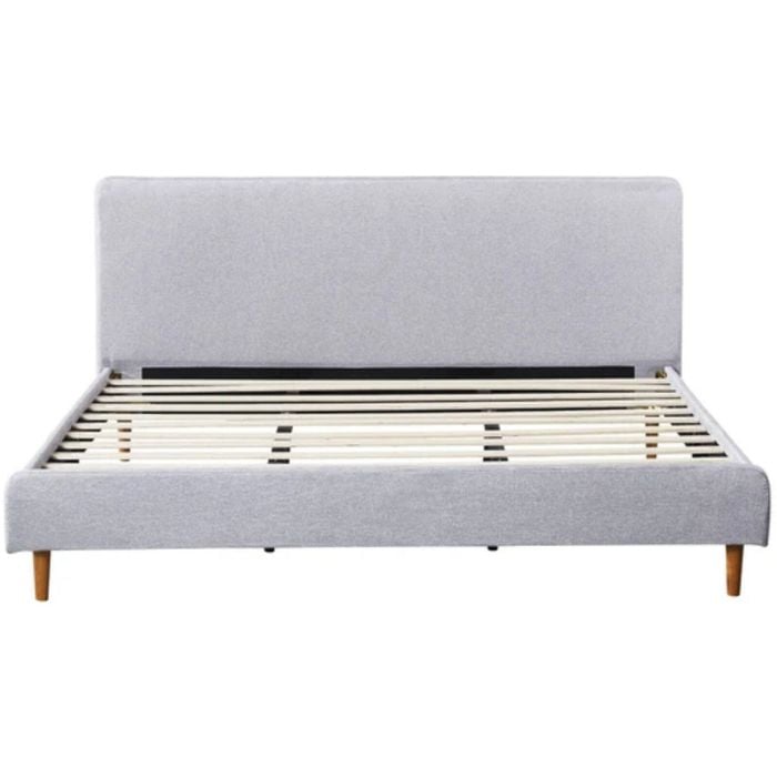 Bendigo Bed Frame King - Fabric - Light Grey
