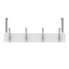 Mode 4 Brushed Nickel Hooks On White Board Over Door Coat Rack