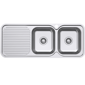 Everhard 1180mm 1TH RH Stainless Steel Classic Standard 2 Bowl And Drainer