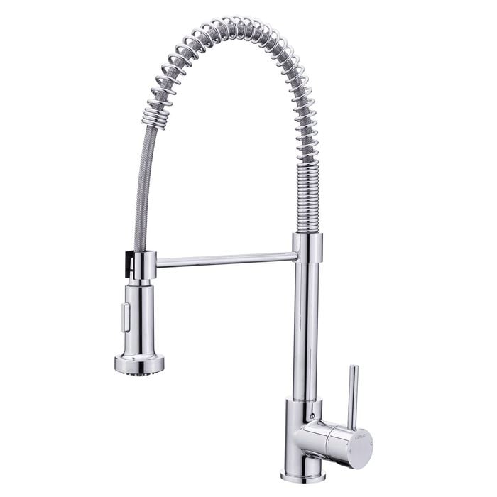 Estilo WELS 5 Star 6L/min 35mm Chrome Side Pin Lever Coil Tall Vege Spray Sink Mixer