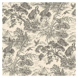 Natoru Charcoal Cream Wallpaper by Holden Decor  10.05m by  53cm