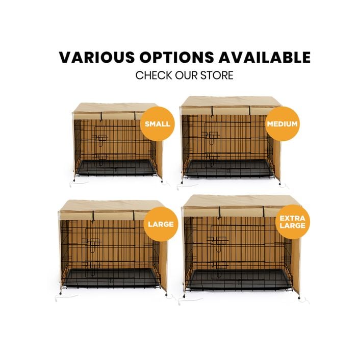 Taily 36 Pet Crate Dog Cage 3 Doors Foldable Metal Kennel Puppy House w Cover Bunnings Australia