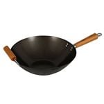 Avanti Non-Stick 35cm Induction Safe Carbon Steel Wok/Pot/Pan w/ Bamboo Handle